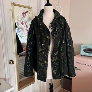 Metallic Camouflage Hooded Jacket